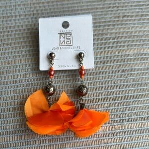 Orange Floral Earrings